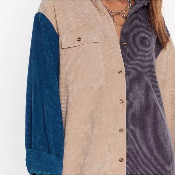 Nasty gal corduroy color block shirt dress - Picture 2 of 7